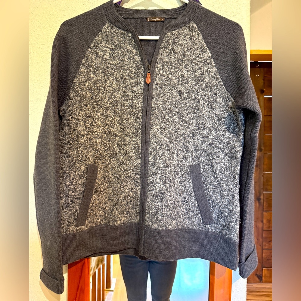 J McLaughlin Wool and Boucle Zip-Up Sweater